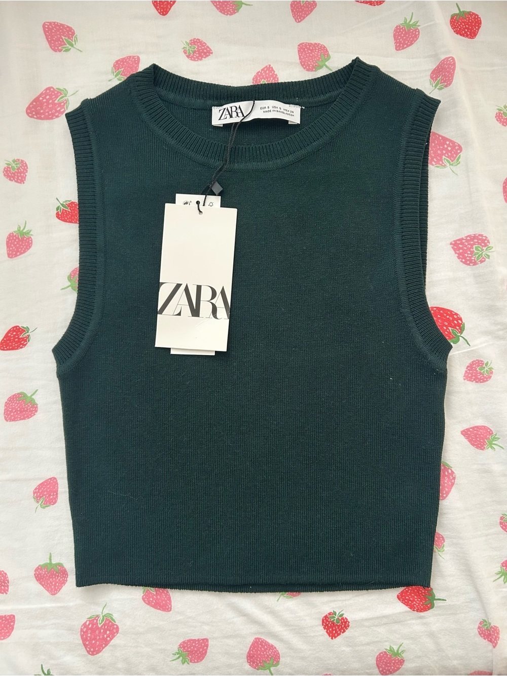 NWT Zara Ribbed Knit Crop Tank Top